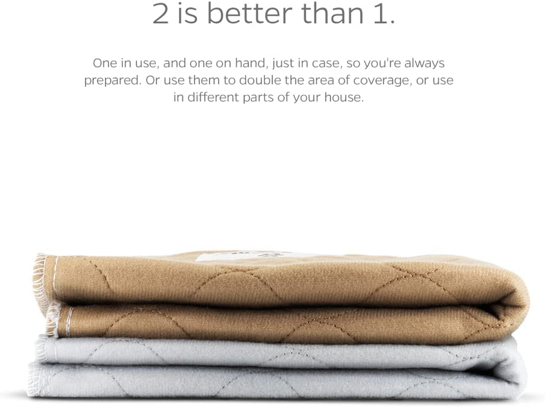 Pet Parents® Pawtect® Pads Washable Pee Pads for Dogs (2Pack) of Premium Dog Pee Pads, Waterproof Puppy Pads & Reusable Dog Pads, Whelping Pads & Modern Pee Pads for Dogs (Tan/Grey, 48" Round)