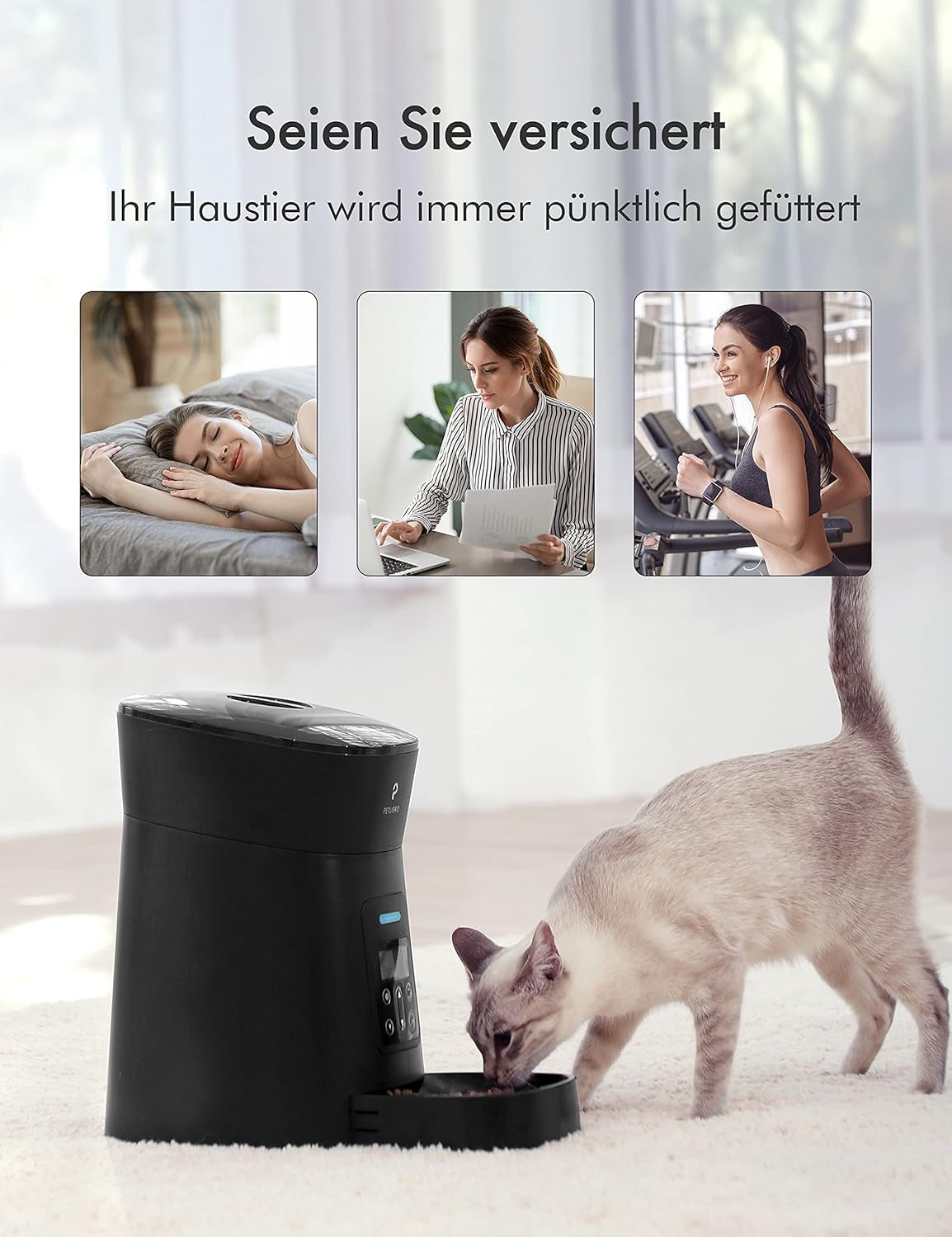 PETLIBRO Automatic Cat Feeder Dog Food Dispenser Auto Timer Pet Feeding Tray, Low Food & Motion & Sound Alerts, 4L Basic PLAF004