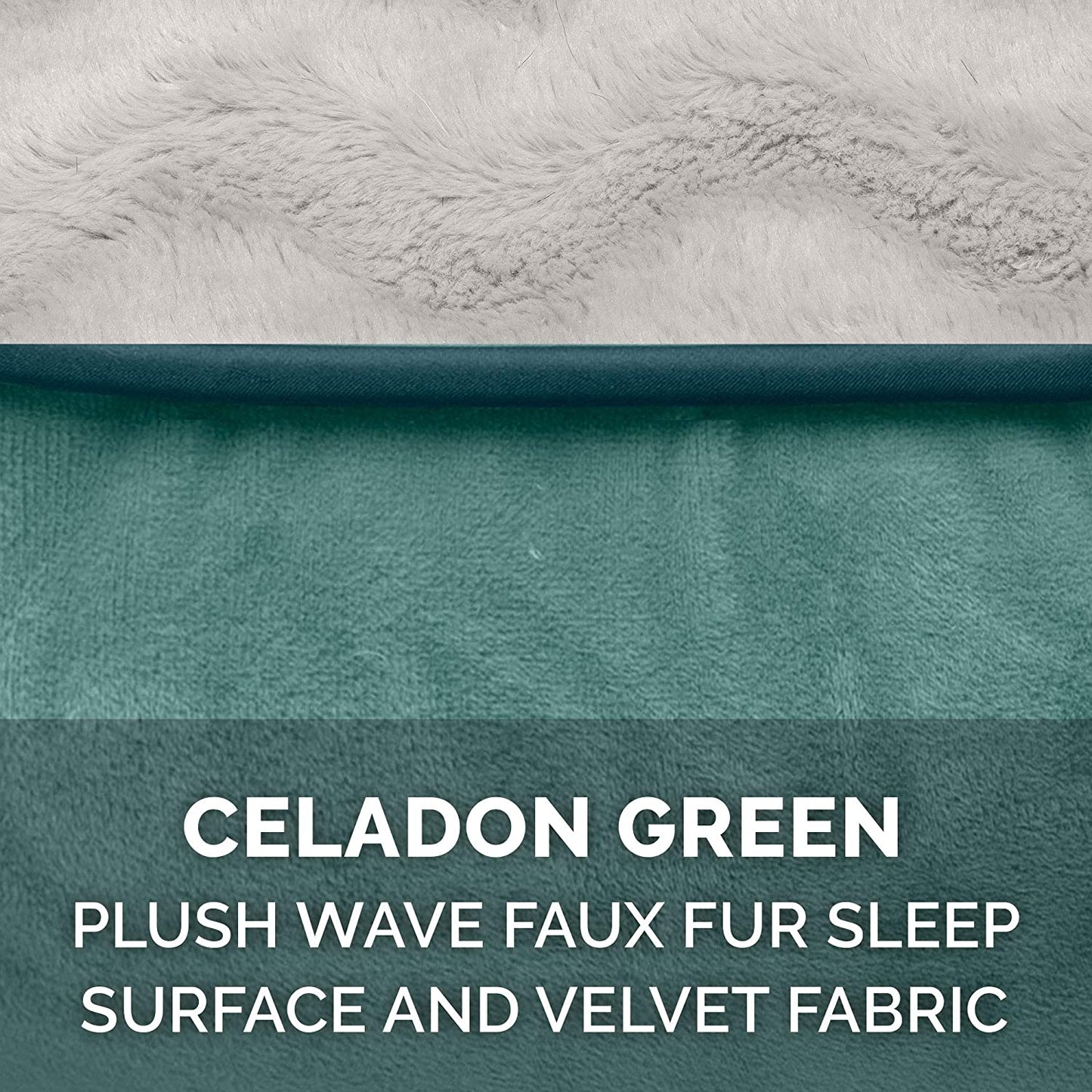 Furhaven Replacement Dog Bed Cover Perfect Comfort Plush & Velvet Waves Sofa-Style, Machine Washable - Celadon Green, Jumbo plus (Xx-Large)