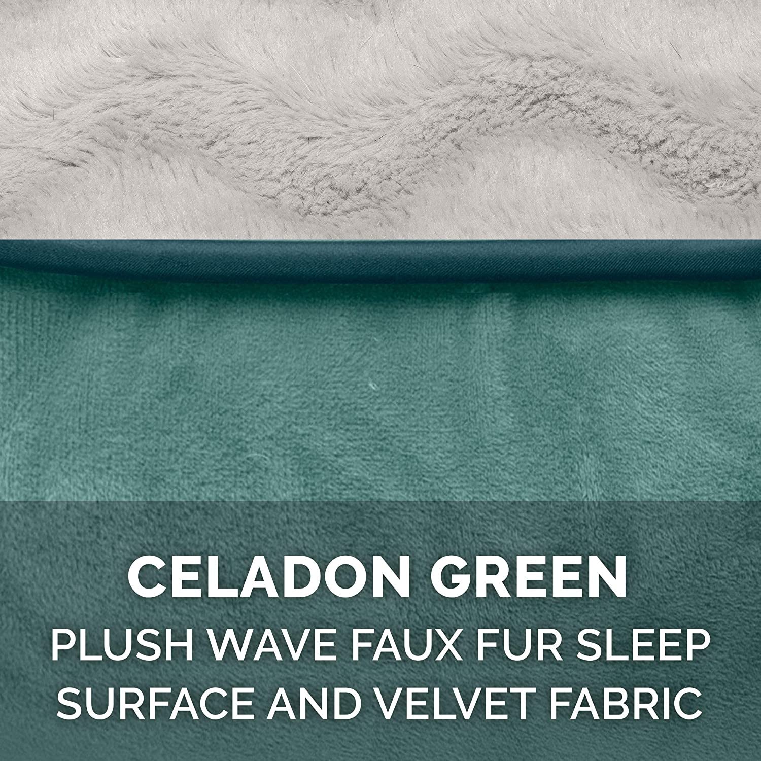 Furhaven Replacement Dog Bed Cover Perfect Comfort Plush & Velvet Waves Sofa-Style, Machine Washable - Celadon Green, Jumbo plus (Xx-Large)
