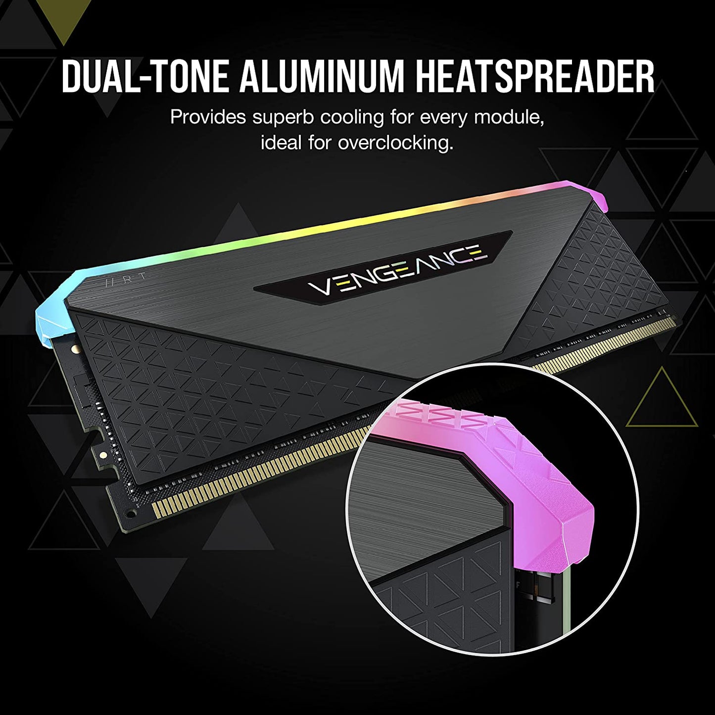 CORSAIR Vengeance RGB RT 32GB (2X16Gb) DDR4 3600 (PC4-28800) C18 1.35V Desktop Memory