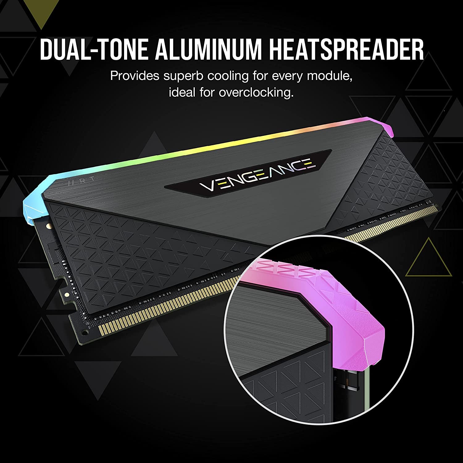 CORSAIR Vengeance RGB RT 32GB (2X16Gb) DDR4 3600 (PC4-28800) C18 1.35V Desktop Memory