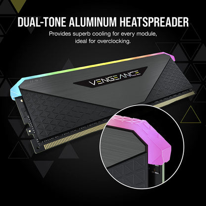 CORSAIR Vengeance RGB RT 32GB (2X16Gb) DDR4 3600 (PC4-28800) C18 1.35V Desktop Memory