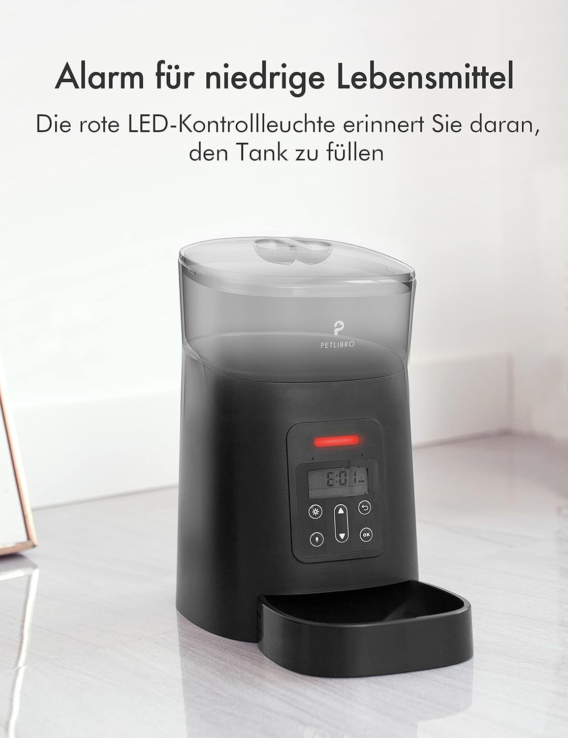 PETLIBRO Automatic Cat Feeder Dog Food Dispenser Auto Timer Pet Feeding Tray, Low Food & Motion & Sound Alerts, 4L Basic PLAF004