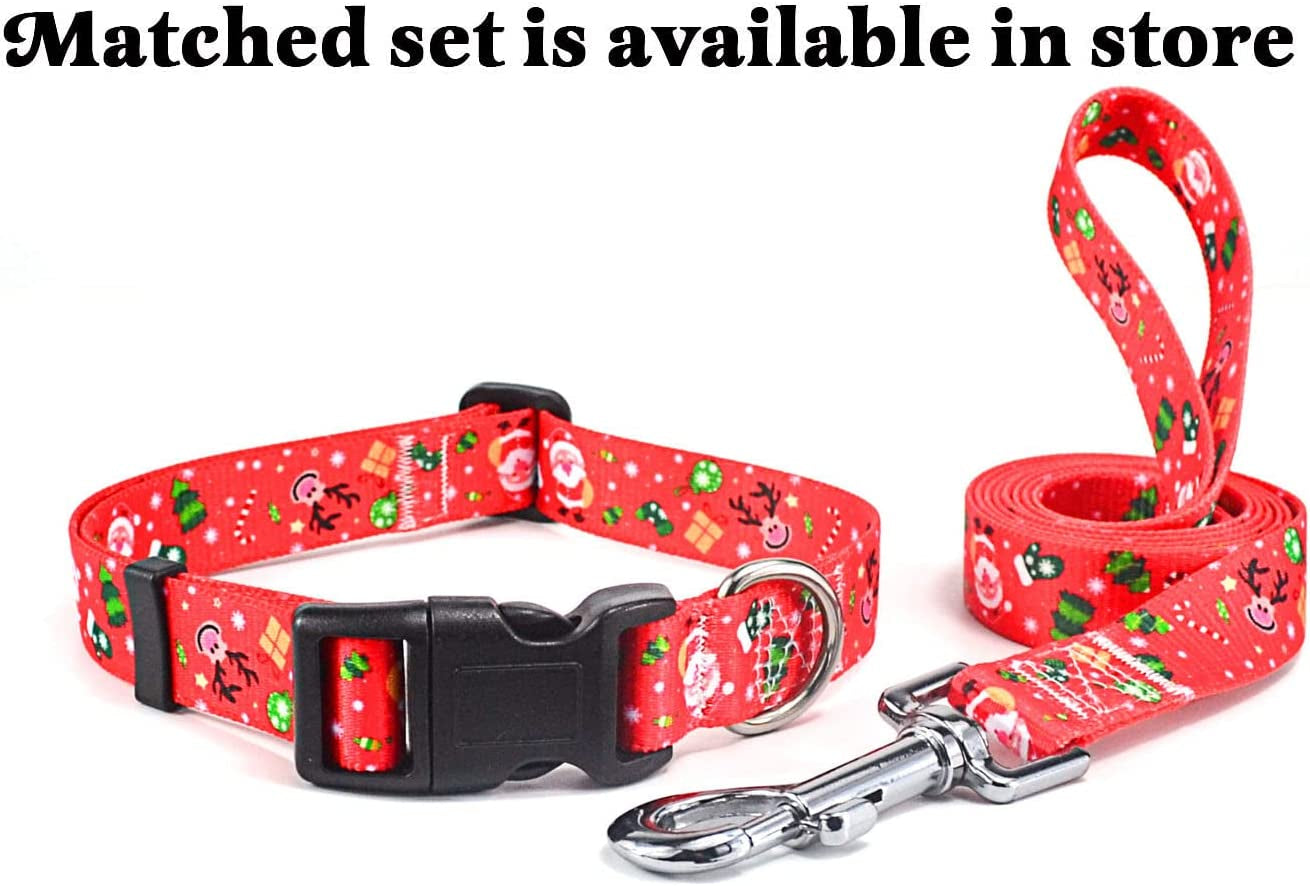 Mihqy Christmas Dog Collar - Premium Adjustable Dog Collar for Small Medium Large Dogs (Christmas, S)