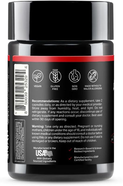 Snap Supplements Nitric Oxide Booster for Men & Women, L-Citrulline + 3 Forms of L-Arginine for Healthy Circulation, Natural Energy & Muscle Support, Caffeine-Free Pre-Workout Alternative, 60 Capsules