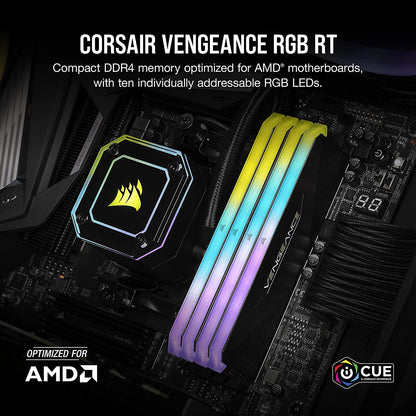 CORSAIR Vengeance RGB RT 32GB (2X16Gb) DDR4 3600 (PC4-28800) C18 1.35V Desktop Memory