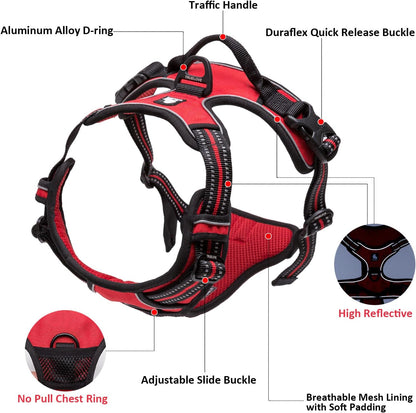 TRUE LOVE Adjustable No-Pull Dog Harness Reflective Pup Vest Harnesses Comfortable Control Brilliant Colors Tlh5651(Purple,S)