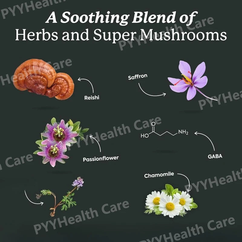 Wondersleep Mushroom Gummies Supplement for Sleep, No Melatonin with Reishi Super Mushrooms (60 Count)