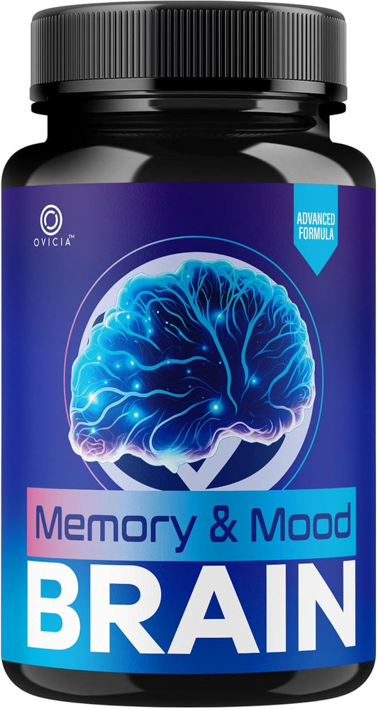 Memory and Mood Brain Capsules - Official Memoryandmoodbrain Pills Advanced Premium Formula Support, All Natural Ingredients Vitamins for Overall Health & Wellness, 60 Capsules for 1 Month