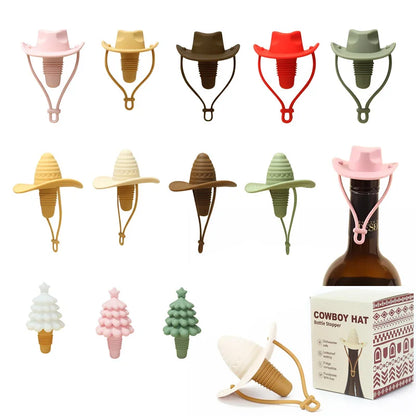 Creative Silicone Cowboy Hat Wine Cork Champagne Beer Bottle Stopper Beverage Leak-Proof Sealer Cap Plug Kitchen Bar Accessories