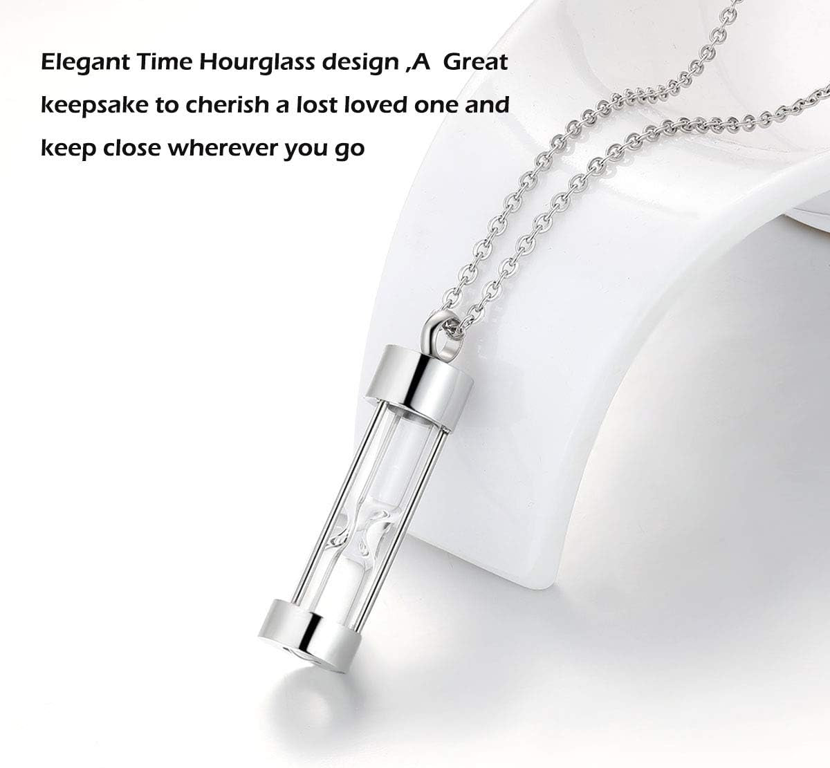 Eternal M. Minilist Bar Cremation Jewelry for Ashes Stainless Steel Urn Necklace for Human Ashes Silver/Rose Gold/Black
