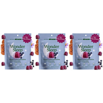 Wondersleep Mushroom Gummies Supplement for Sleep, No Melatonin with Reishi Super Mushrooms (60 Count)