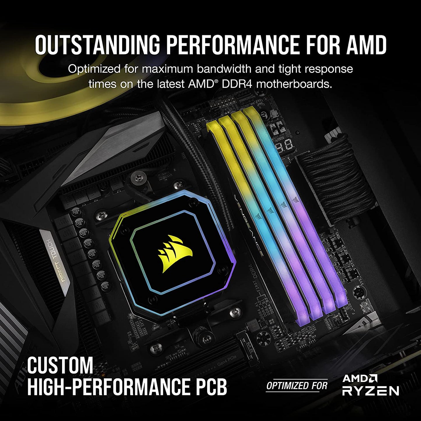 CORSAIR Vengeance RGB RT 32GB (2X16Gb) DDR4 3600 (PC4-28800) C18 1.35V Desktop Memory