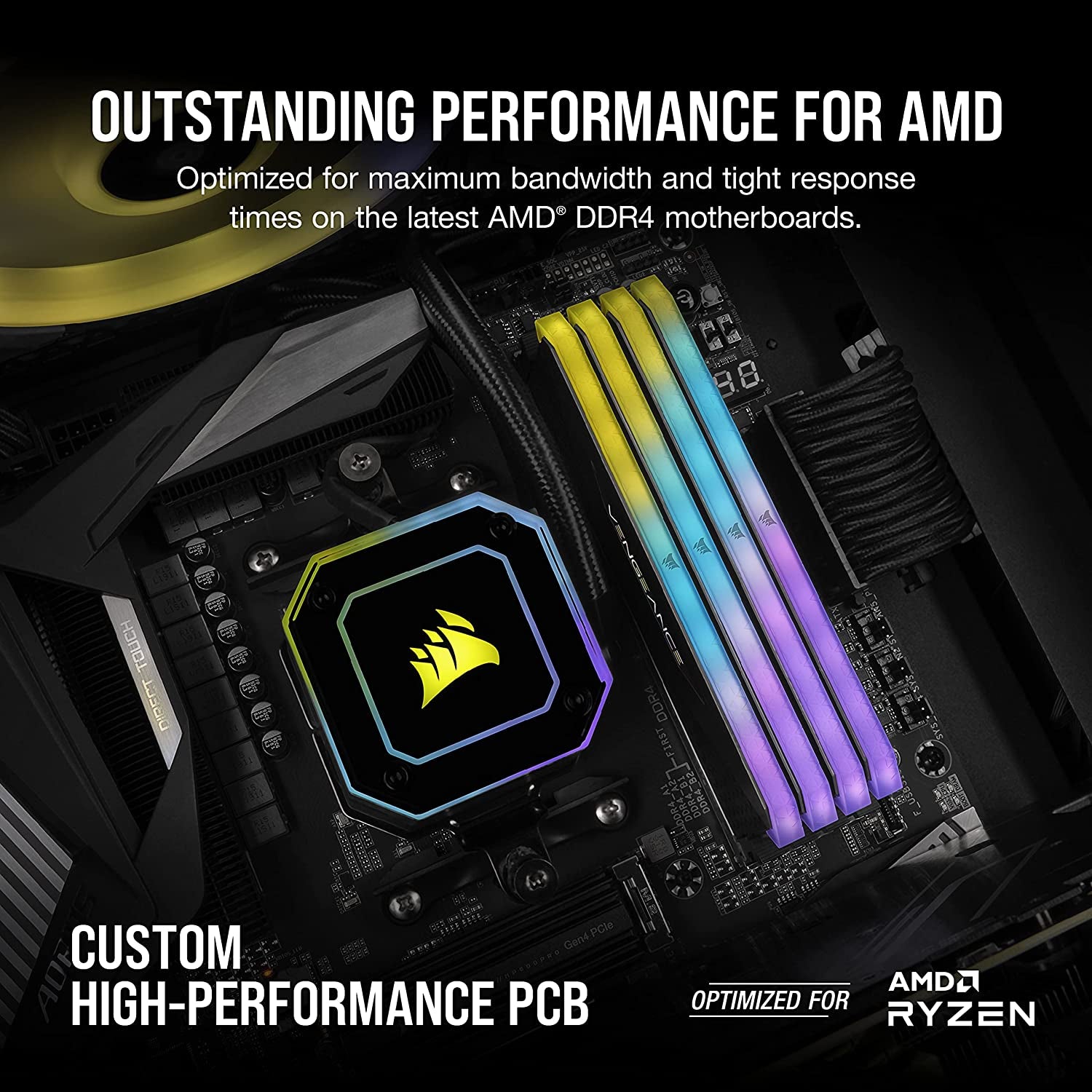 CORSAIR Vengeance RGB RT 32GB (2X16Gb) DDR4 3600 (PC4-28800) C18 1.35V Desktop Memory
