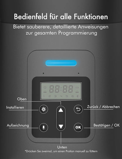 PETLIBRO Automatic Cat Feeder Dog Food Dispenser Auto Timer Pet Feeding Tray, Low Food & Motion & Sound Alerts, 4L Basic PLAF004