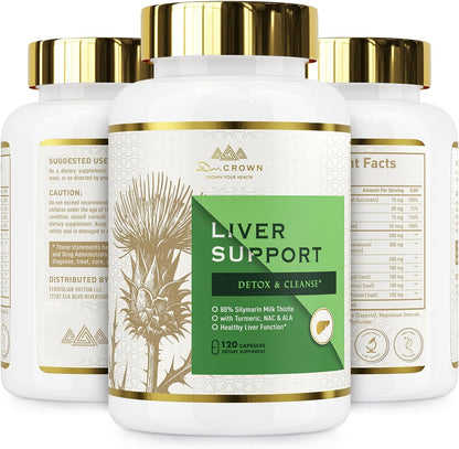 Liver Cleanse Detox & Repair -Milk Thistle Supplement,80% Silymarin, with N-Acetyl Cysteine(Nac), Artichoke, Turmeric & Dandelion for Liver & Antioxidant Support, All-Natural, Gluten Free, Non-Gmo