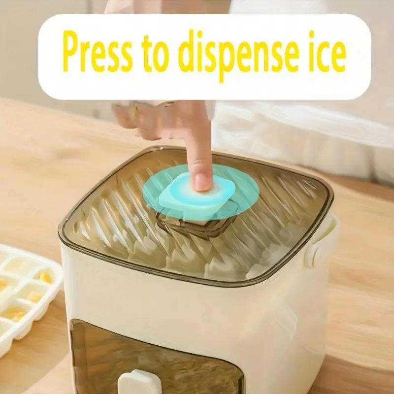 48 Cube Double-Deck Portable Ice Maker with Easy Press Lid, Silicone Trays & Durable Plastic, Countertop Kitchen Gadget for DIY Frozen Food, Summer Drinks & Beverage Cooling