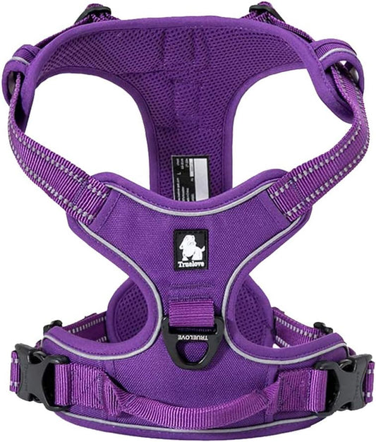 TRUE LOVE Adjustable No-Pull Dog Harness Reflective Pup Vest Harnesses Comfortable Control Brilliant Colors Tlh5651(Purple,S)