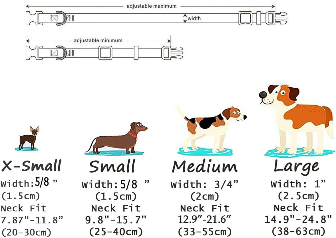Mihqy Christmas Dog Collar - Premium Adjustable Dog Collar for Small Medium Large Dogs (Christmas, S)