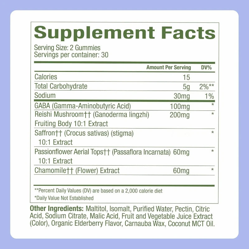 Wondersleep Mushroom Gummies Supplement for Sleep, No Melatonin with Reishi Super Mushrooms (60 Count)