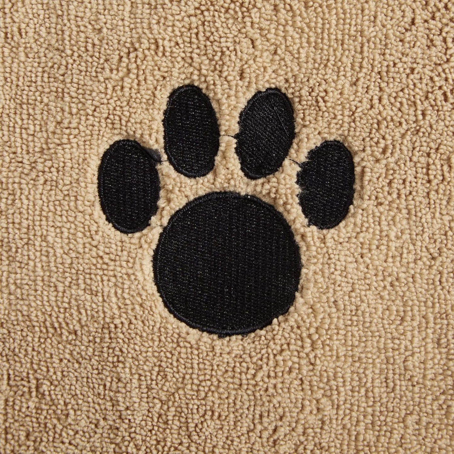 Bone Dry Pet Grooming Towel Collection Absorbent Microfiber X-Large, 41X23.5", Embroidered Taupe