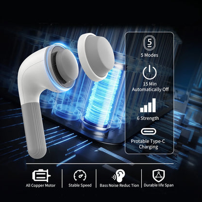 Handheld Neck Back Massager, 8 Massage Heads, 6 Modes for Men & Women, White
