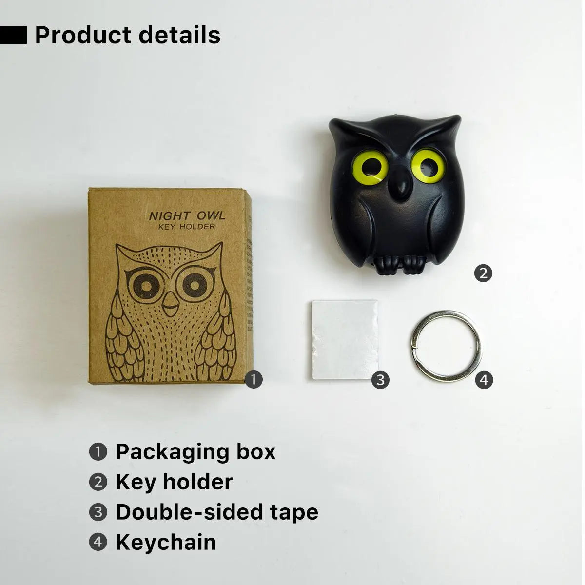 Owl Design Key Hook, Creative Key Holder, Magnetic Key Holder, Key Storage Hook, Home Decor for Living Room Bedroom Kitchen Bathroom