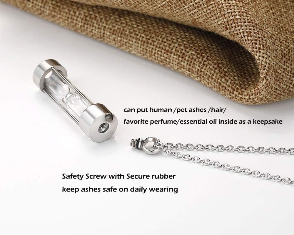 Eternal M. Minilist Bar Cremation Jewelry for Ashes Stainless Steel Urn Necklace for Human Ashes Silver/Rose Gold/Black