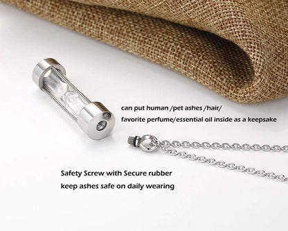 Eternal M. Minilist Bar Cremation Jewelry for Ashes Stainless Steel Urn Necklace for Human Ashes Silver/Rose Gold/Black