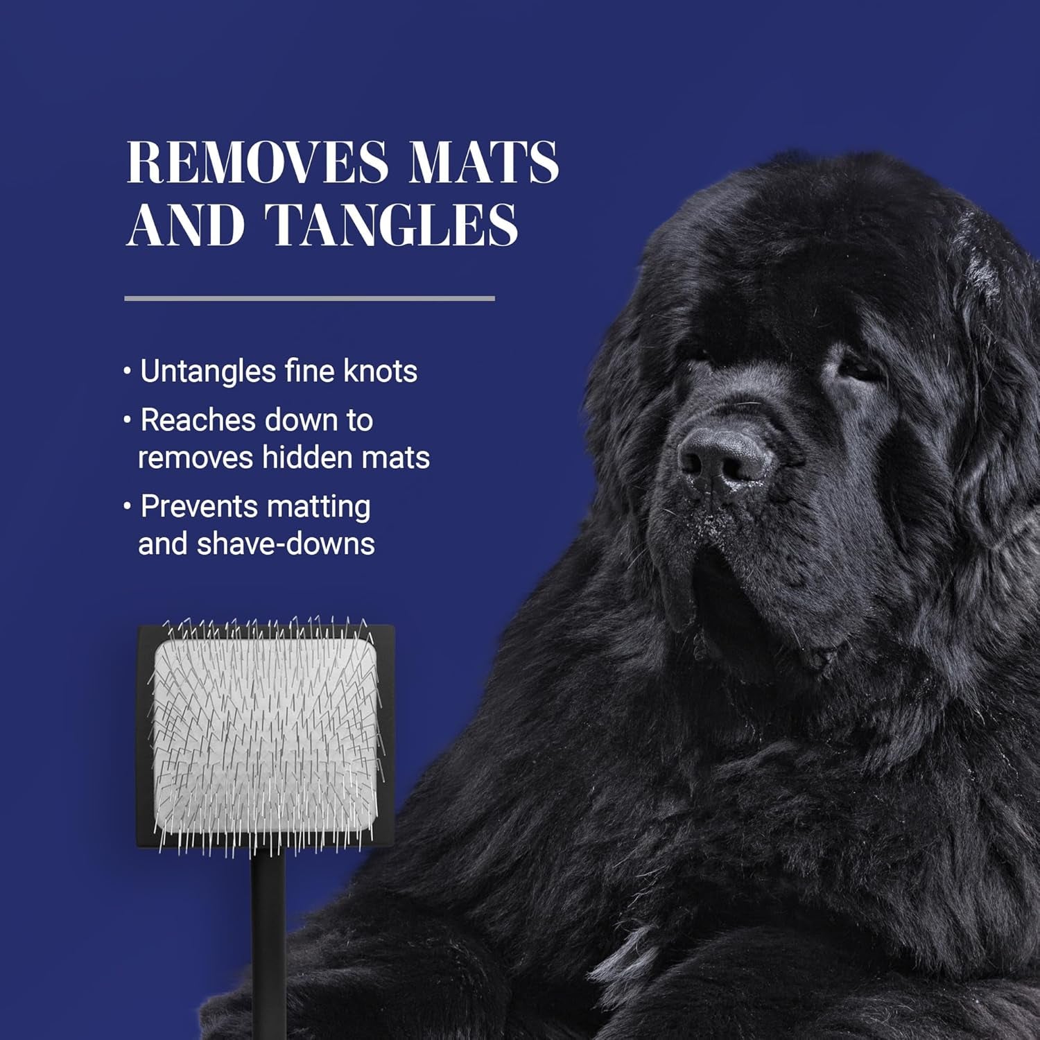 Chris Christensen Big K Dog Slicker Brush for Dogs (Goldendoodles, Labradoodles, Poodles), Groom like a Professional, Fluff Detangle Style, Saves Time Energy, Black, Large