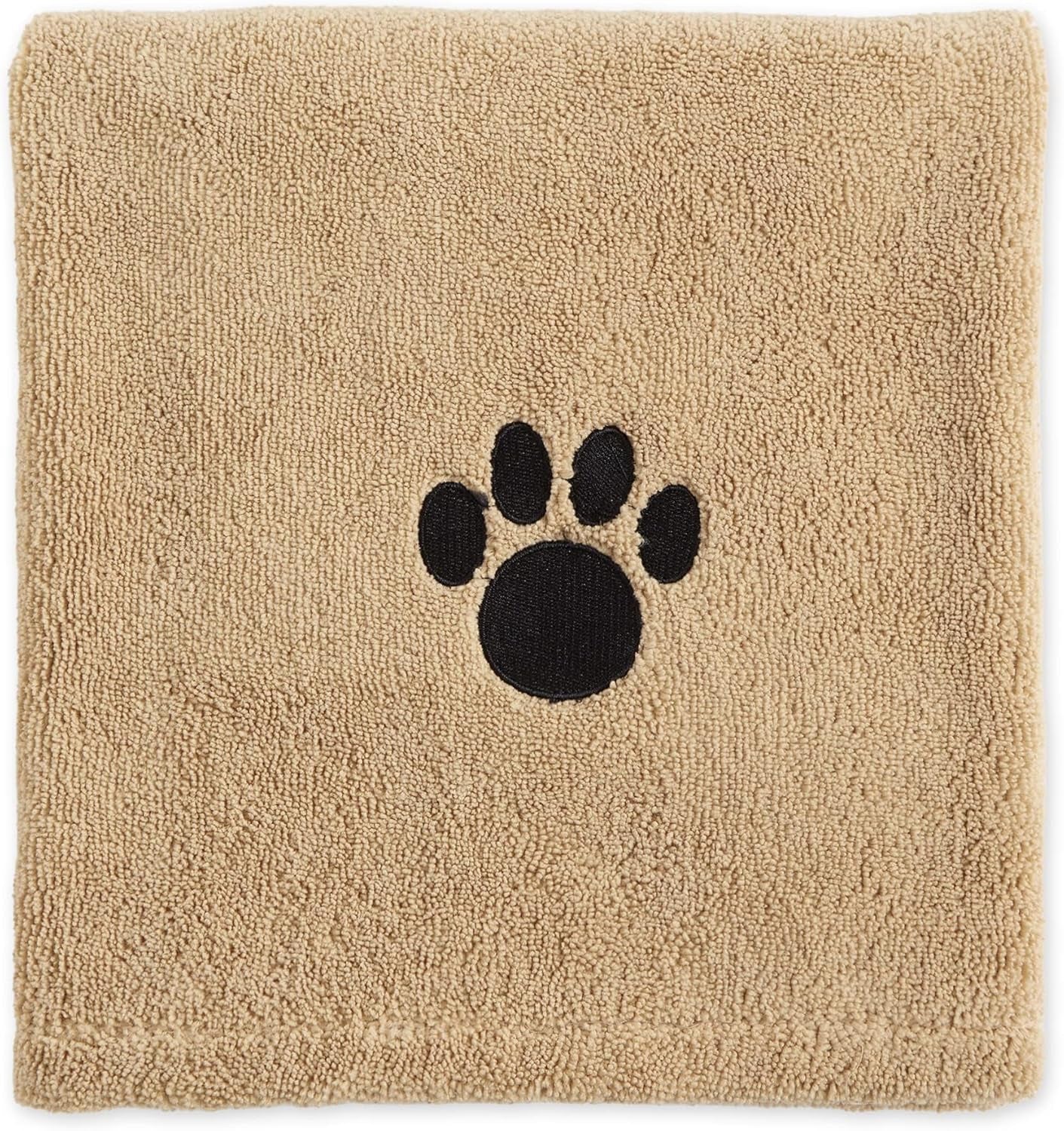 Bone Dry Pet Grooming Towel Collection Absorbent Microfiber X-Large, 41X23.5", Embroidered Taupe