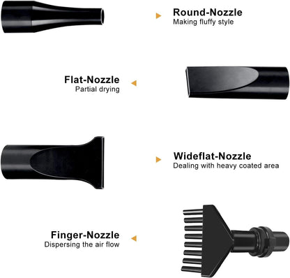 High Velocity Dog Grooming Dryer, Dog Blow Dryer, Pet Hair Dryer with Heater, Adjustable Speed, Black