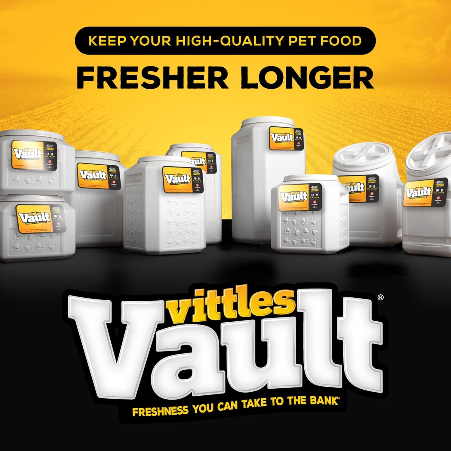 Gamma2 Vittles Vault Pet Food Storage Containers - Sealed Dog and Cat Food Storage Container, Fits up to 80Lbs, Made in the USA - [14"L X 28"H]