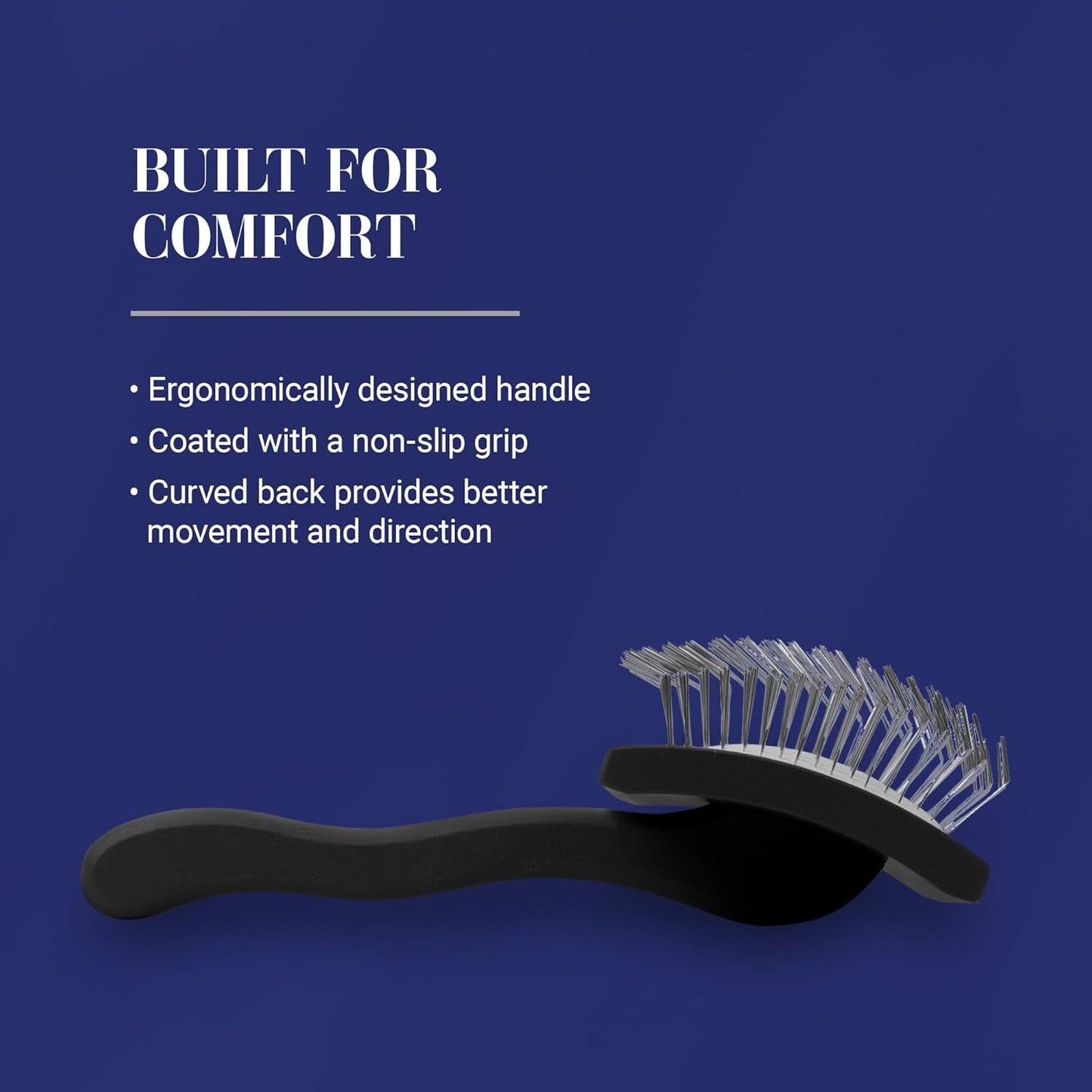 Chris Christensen Big K Dog Slicker Brush for Dogs (Goldendoodles, Labradoodles, Poodles), Groom like a Professional, Fluff Detangle Style, Saves Time Energy, Black, Large
